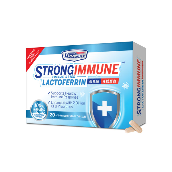 US Clinicals StrongImmune Lactoferrin helps to prevent the entry of COVID-19 as well as promotes post-COVID recovery. Our formulation contains Patented BioSculptor™ Probiotics with scientifically proven to be effective, it helps to strengthen gut health and maintain a beneficial balance of bacteria in the gut.