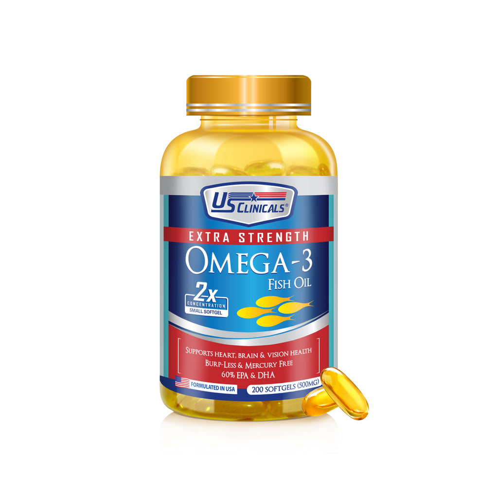 US Clinicals® Extra Strength Omega-3 Fish Oil 200s.