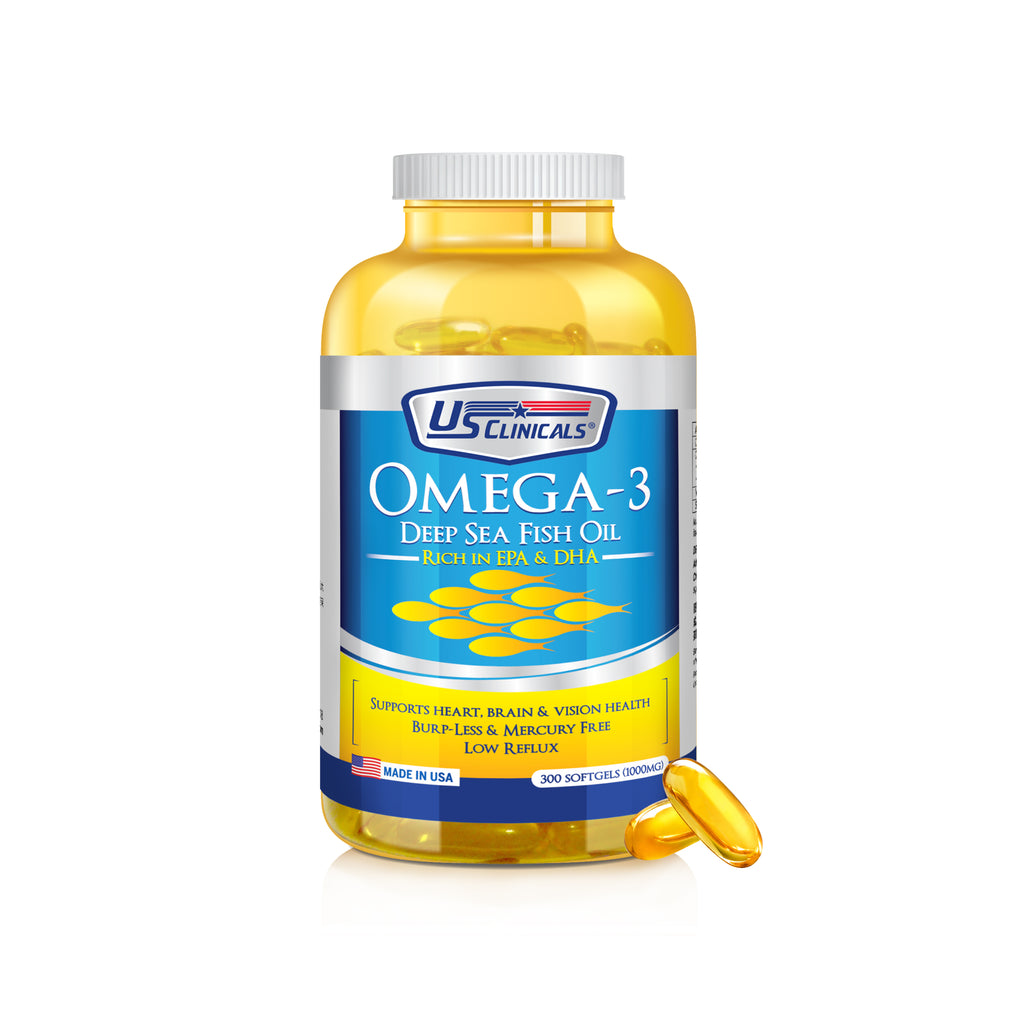 US Clinicals® Omega-3 Deep Sea Fish Oil.