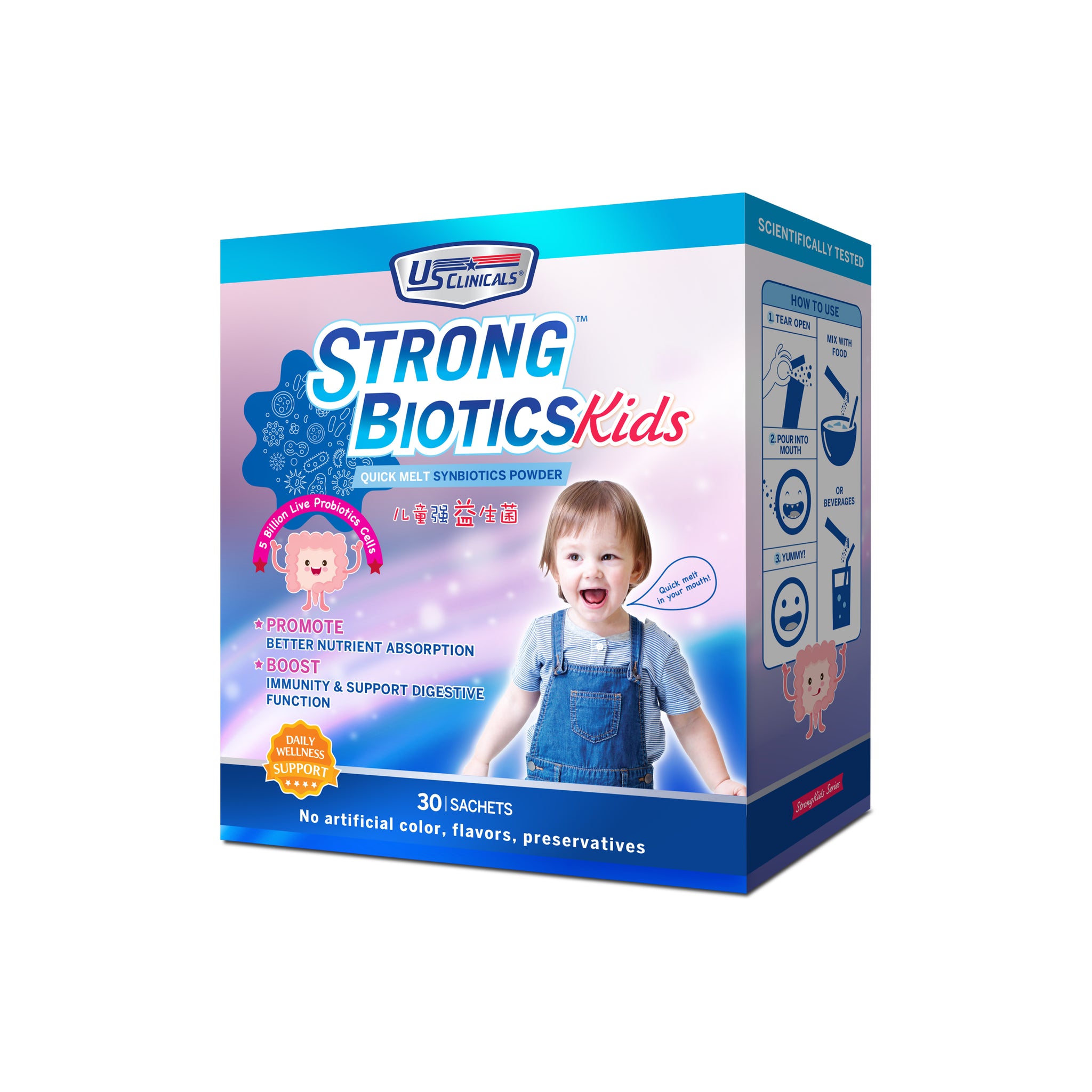 US Clinicals® StrongBiotics™ Kids.