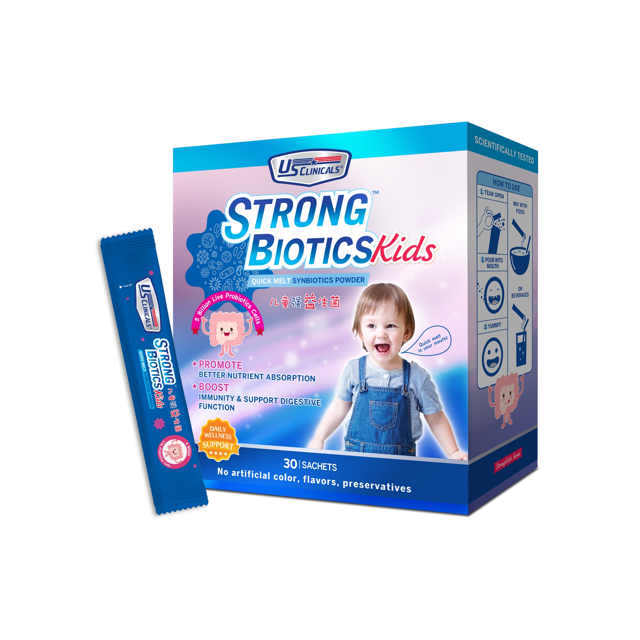 US Clinicals® StrongBiotics™ Kids.