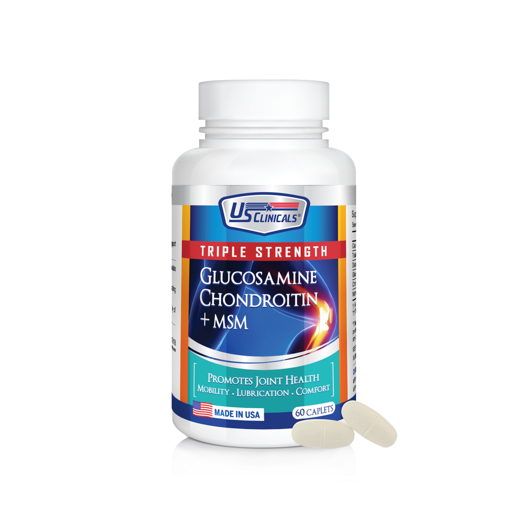 US Clinicals® Triple Strength Glucosamine Chondroitin + MSM.